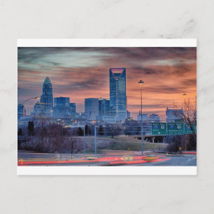 Cartão Postal linha do horizonte da cidade de charlotte