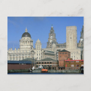 Cartão Postal Linha do horizonte da cidade de Liverpool, Inglate