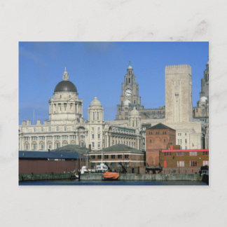 Cartão Postal Linha do horizonte da cidade de Liverpool, Inglate