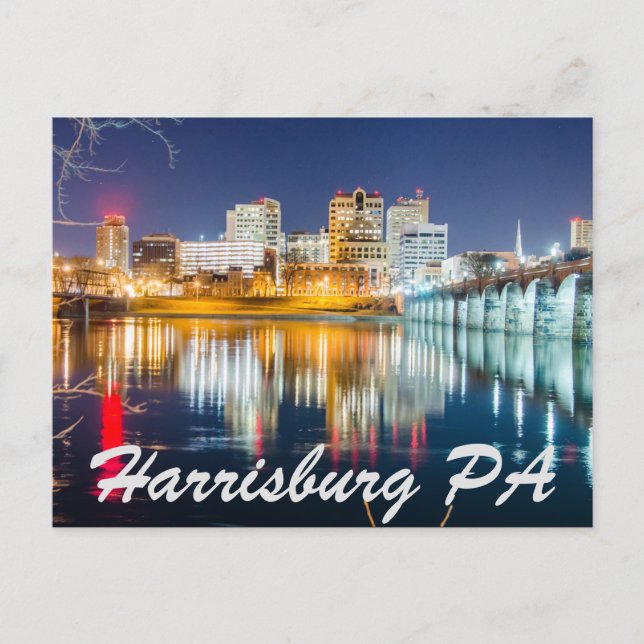 Cartão Postal linha do horizonte da Pensilvânia do harrisburg (Frente)