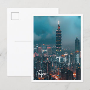 Cartão Postal Linha do horizonte de Taipei no lugar famoso de Ar