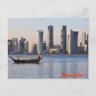 Cartão Postal Linha do horizonte Dhow e Doha