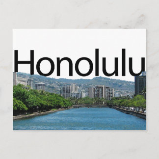 Cartão Postal Linha do horizonte Honolulu com Honolulu no Céu