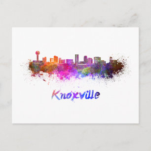 Cartão Postal Linha do horizonte Knoxville em aquarela