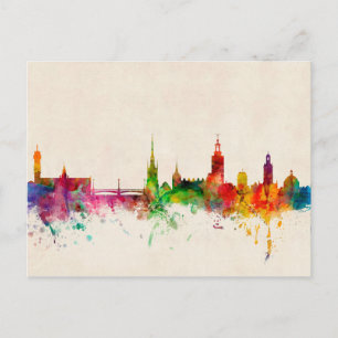 Cartão Postal Linha do Skyline da Suecia de Estocolmo