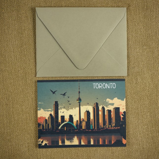 Cartão Postal Linha do Skyline legal Toronto Canadá (toronto canada ontario city view postcard)