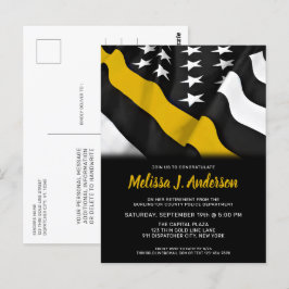 Cartão Postal Linha Dourada Thin Personalizada de Aposentação do