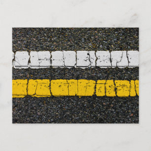 Cartão Postal Linha Dupla Amarelo Branco