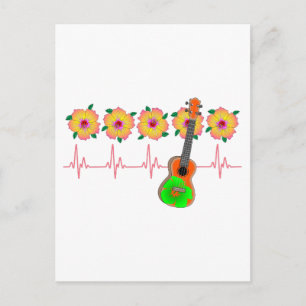 Cartão Postal Linha Engraçada de Pulso EKG para Música Ukulele