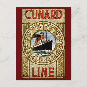 Cartão Postal Linha forro luxuoso do RMS Berengaria Cunard do