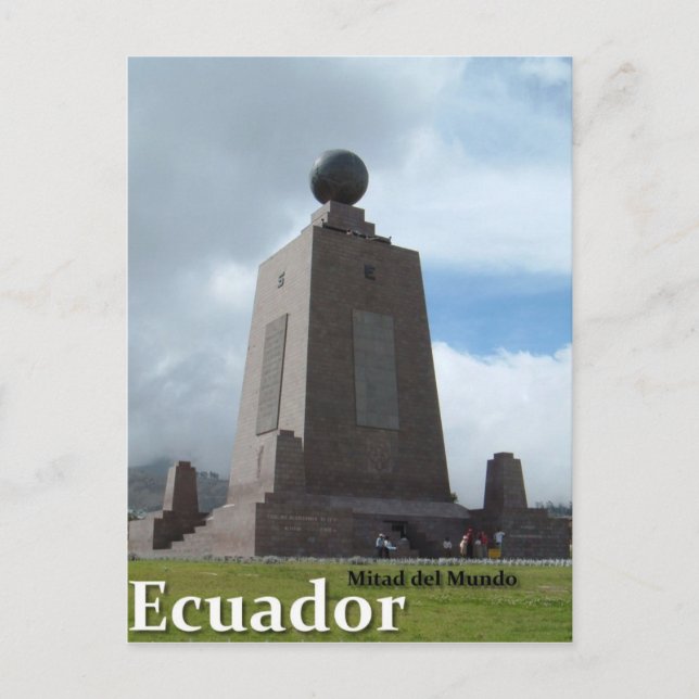Cartão Postal Linha monumento do equador de Mitad del Mundo (Frente)