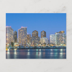 Cartão Postal Linha Skyline da Cidade de Waikiki