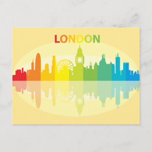 Cartão Postal Linha Skyline da Cidade   Londres, Inglaterra