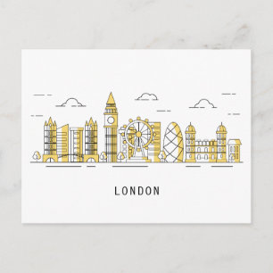 Cartão Postal Linha Skyline da Cidade   Londres, Inglaterra