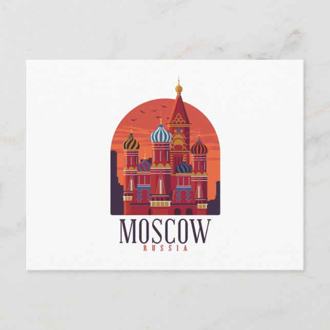 Cartão Postal Linha Skyline Rússia de Moscou (Frente)