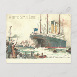 Cartão Postal Linha White Star R.M.S. Cedric deixa Liverpool