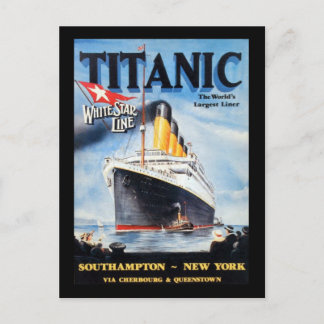 Cartão Postal Linha White Star Titanic - Maior Liner do Mundo