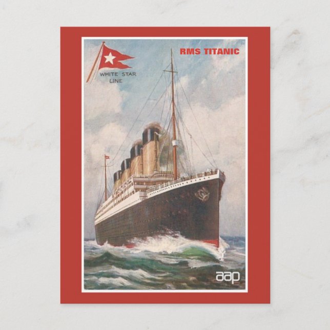 Cartão Postal Linha White Star Titanic RMS (Frente)
