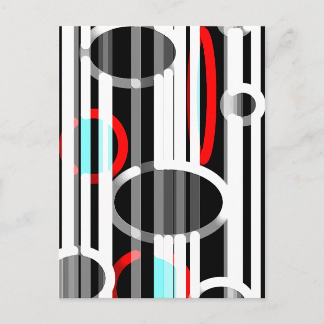 Cartão Postal Linhas abstratas e Elipses (Frente)