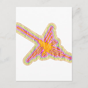 Cartão Postal Linhas de Nazca Beija-flor Com Efeito de Papel Ama