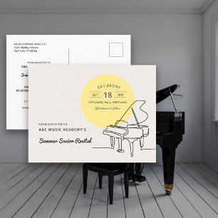 Cartão Postal Linhas Desenho Grande Piano Considerando Salvar a 