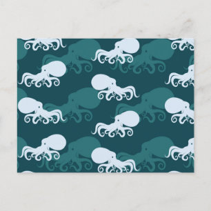 Cartão Postal Linhas Do Padrão De Octopus