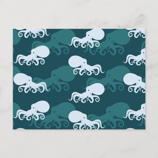 Cartão Postal Linhas Do Padrão De Octopus (Frente)
