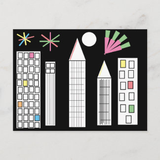 Cartão Postal Linhas Leves do Fireworks Inspiron City
