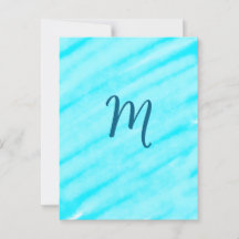 linhas simples de aquarela azul adicione seu monog