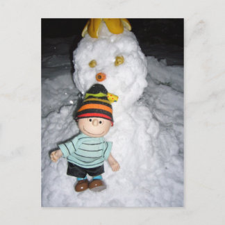 Cartão Postal linus e neve