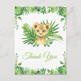 Cartão Postal Lion Cub Tropical Greenerse Aniversário Obrigado