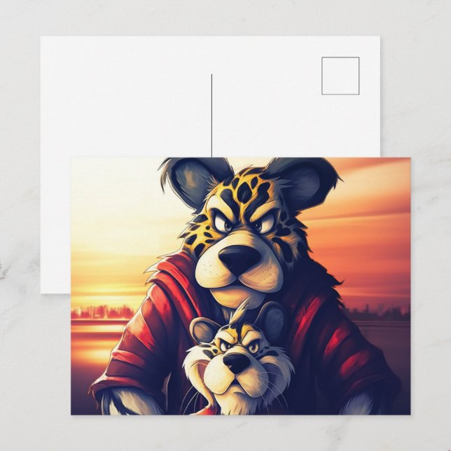 Cartão Postal Lion Cute (Frente/Verso)