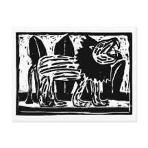 Lion Lino Cortado Negro e Branco