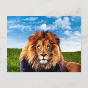 Cartão Postal Lion O Rei da Floresta
