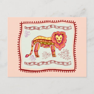 Cartão Postal Lion Quilt