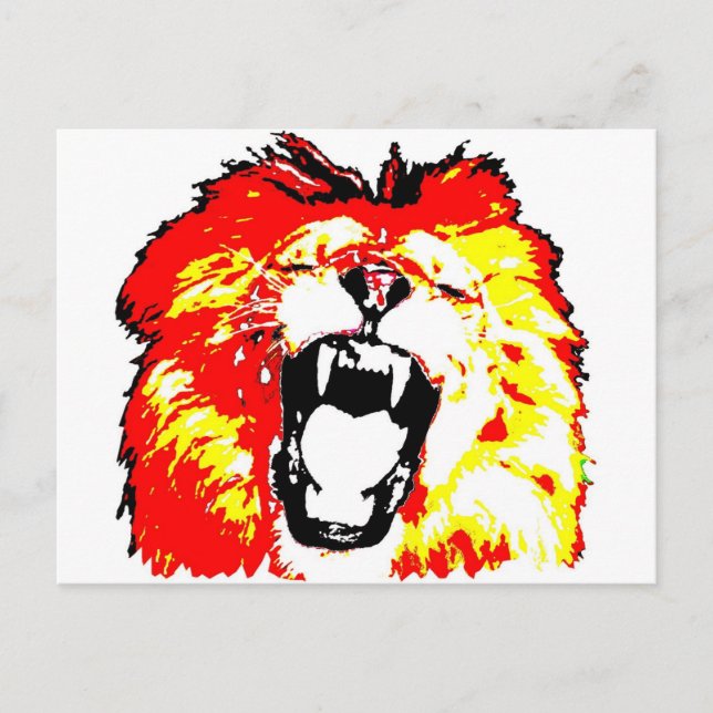 Cartão Postal Lion Roaring (Frente)
