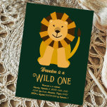 Cartão Postal Lion Wild One First Birthday Jungle Invitation<br><div class="desc">Celebre o primeiro aniversário do bebê com este convite de aniversário selvagem com um leão adorável. Você pode personalizar todo o texto deste cartão para se adequar ao seu evento.</div>