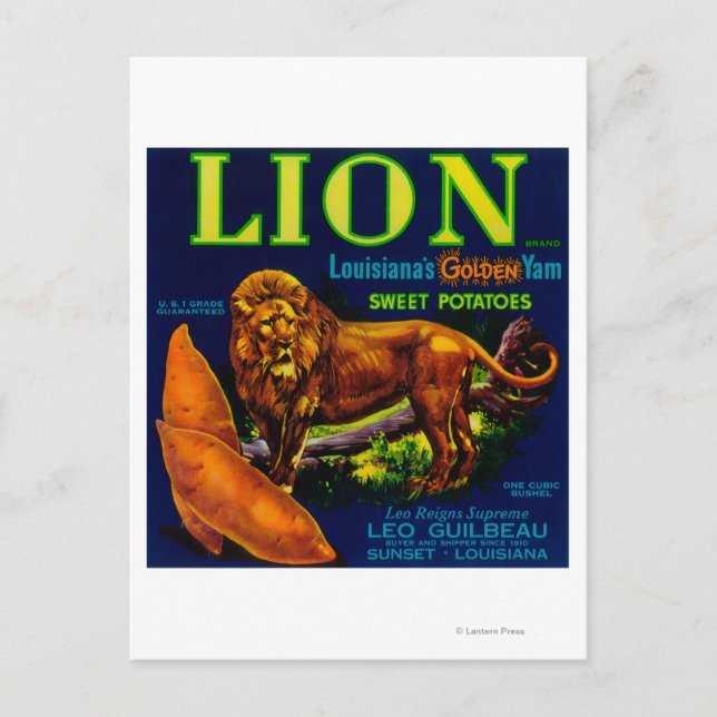 Cartão Postal Lion Yam LabelSunset, LA (Frente)