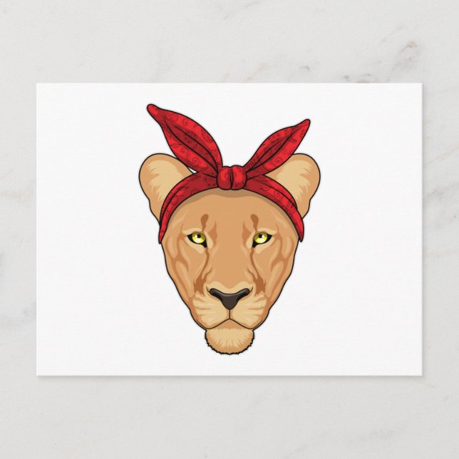 Cartão Postal Lioness com Bandana (Frente)