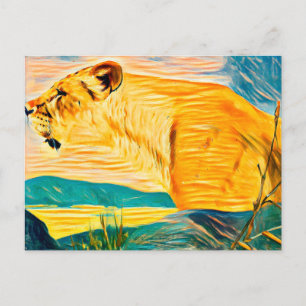 Cartão Postal Lioness head