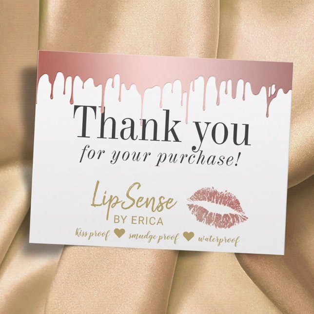 Cartão Postal LipSense Distributor Rosa Dourado Drill Obrigado (Criador carregado)
