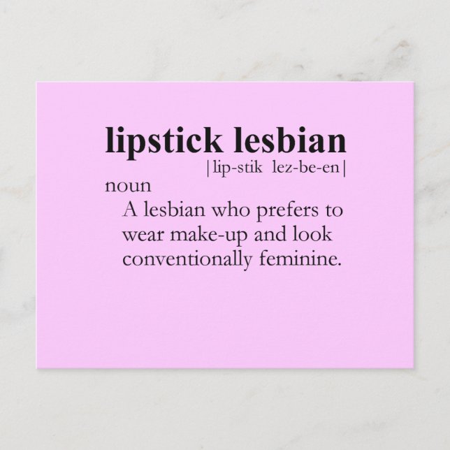 Cartão Postal LIPSTICK LESBIAN (definição) (Frente)