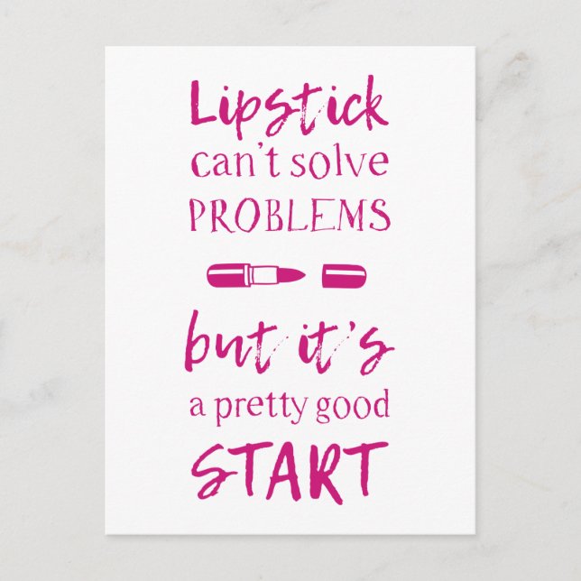 Cartão Postal Lipstick não consegue resolver problemas (Frente)