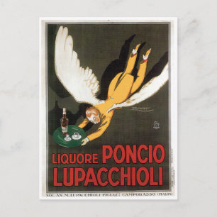 Cartão Postal Liquore Poncio Lupacchioli Vintage Beber Arte