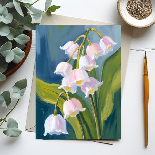 Cartão Postal Lírio do Vale   Flor Pintada em Aquarela