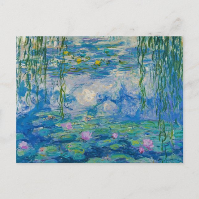 Cartão Postal Lírios, 1916-1919, por Claude Monet (Frente)