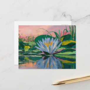 Cartão Postal Lírios Azuis de Claude Monet, Sunset