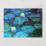 Cartão Postal Lírios-d'água (azul) de Claude Monet<br><div class="desc">Quadro familiar de Claude Monet,  Lírios-d'água (azul),  cartão-postal.</div>