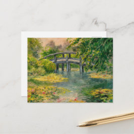 Cartão Postal Lírios d'água de Claude Monet, Ponte, Sunset