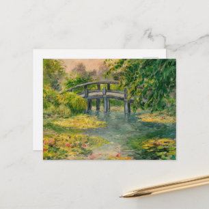Cartão Postal Lírios d'água de Claude Monet, Ponte, Sunset